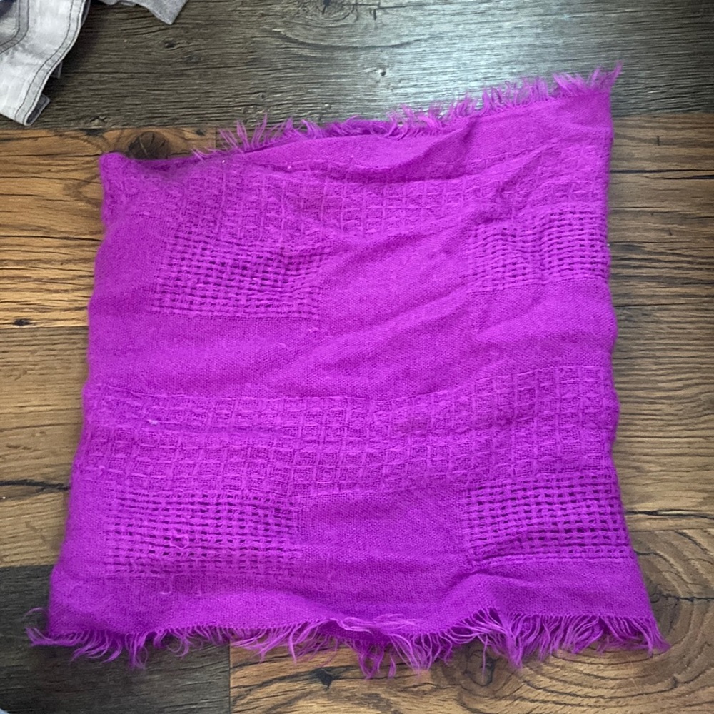 Fuzzy purple scarf